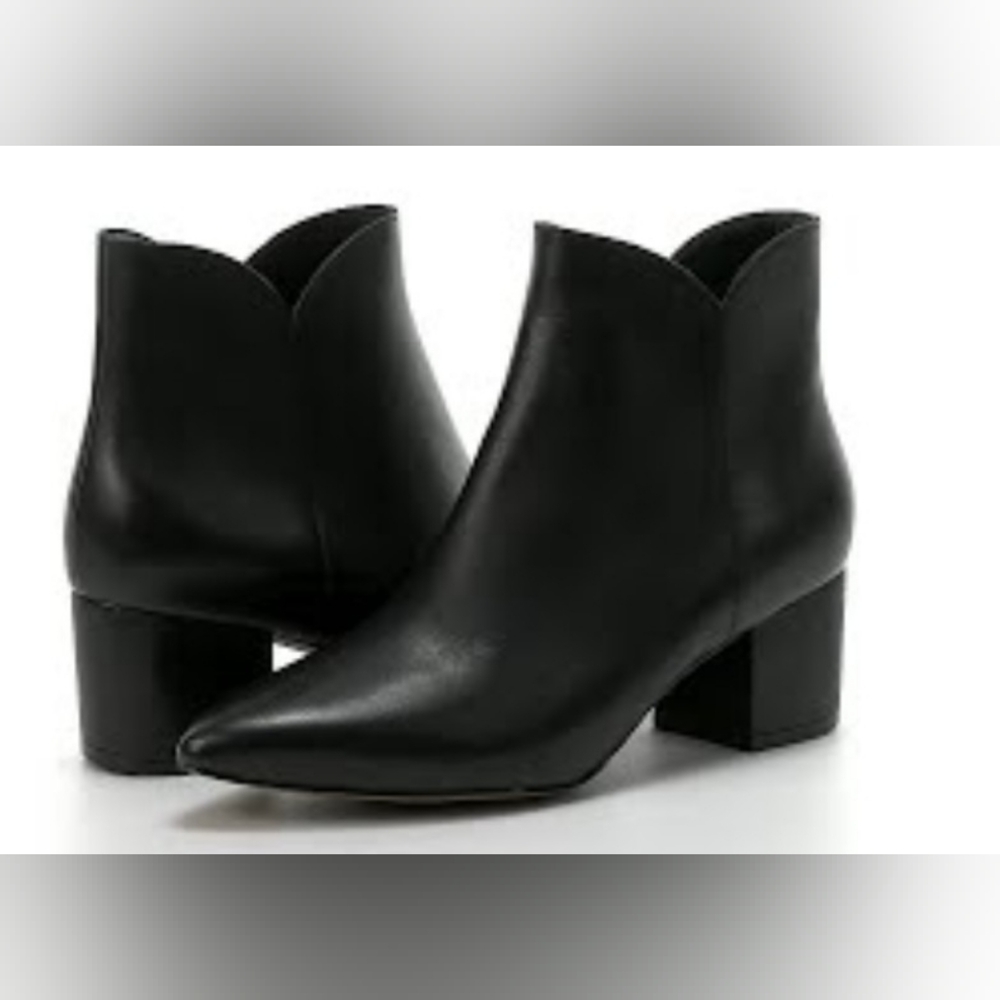 Cole Haan Elyse Bootie Black Side Zip Casual Pointed Toe Ankle Bootie